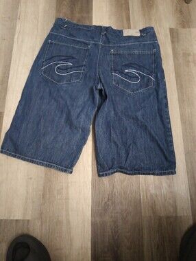 Men's Size 38 Vintage Y2K Red Ape Blue Baggy Denim Shorts